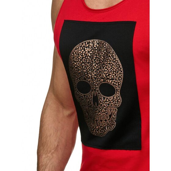 Red Bridge Mens Tank Top T-Shirt Luxury Skull 3D Print