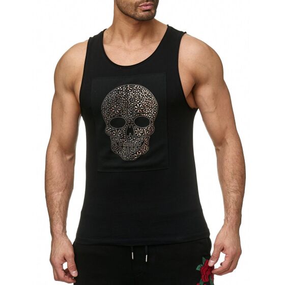 Red Bridge Herren Tank Top T-Shirt Luxury Skull 3D Print Schwarz S
