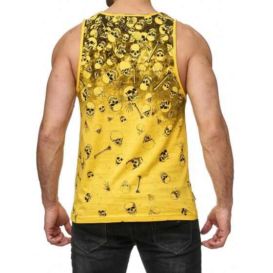 Red Bridge Herren Tank Top T-Shirt Gradient Skulls and Bones