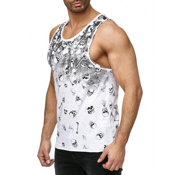 Red Bridge Herren Tank Top T-Shirt Gradient Skulls and Bones