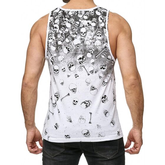 Red Bridge Herren Tank Top T-Shirt Gradient Skulls and Bones