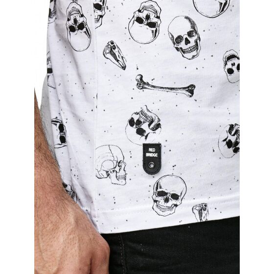 Red Bridge Herren Tank Top T-Shirt Gradient Skulls and Bones