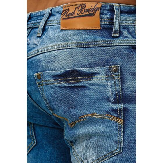 Red Bridge Mens Jeans Pants Destroyed Denim Blue