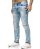 Patched Chain Jeans hellblau