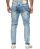 Patched Chain Jeans hellblau