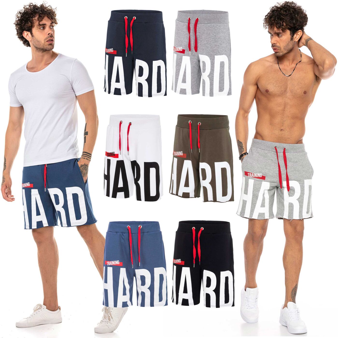 Brave Soul Pantaloncini Uomo In Cotone E Poliestere – Jogging Shorts Con Coulisse, Tasche, Taglio Baggy
