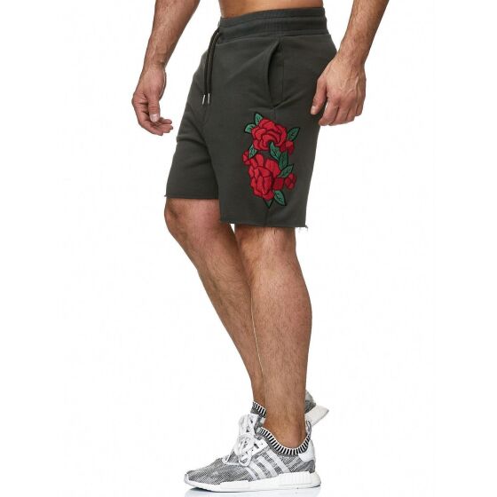 Red Bridge Herren Short Kurze Hose Sweatpant Jogginghose Stiched Flowers