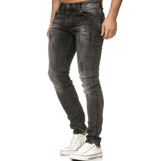 Red Bridge Mens Jeans Pants Destroyed Denim Dark Grey