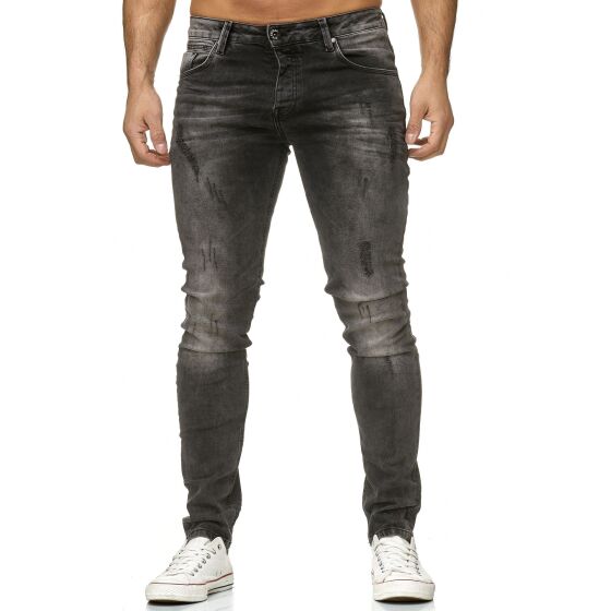 Red Bridge Mens Jeans Pants Destroyed Denim Dark Grey