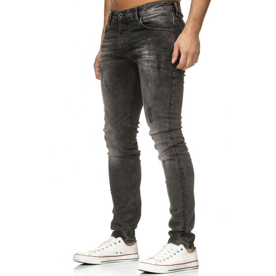 Red Bridge Mens Jeans Pants Destroyed Denim Dark Grey