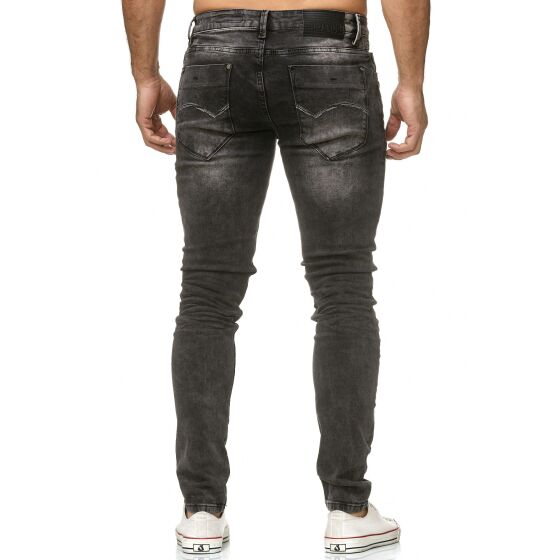 Red Bridge Mens Jeans Pants Destroyed Denim Dark Grey