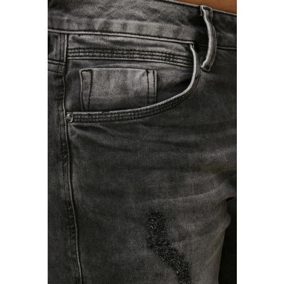 Red Bridge Mens Jeans Pants Destroyed Denim Dark Grey