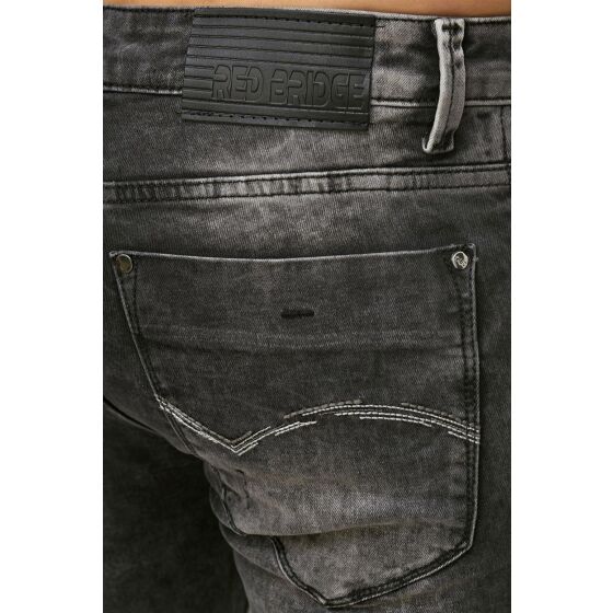 Red Bridge Mens Jeans Pants Destroyed Denim Dark Grey