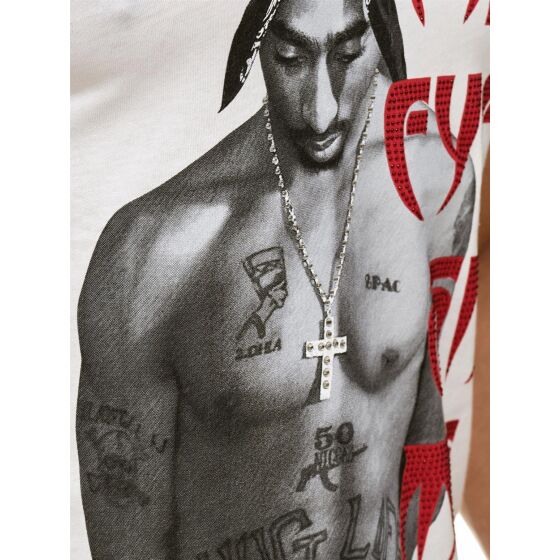 Red Bridge Herren T-Shirt 2Pac All Eyez On Me mit Strasssteinen