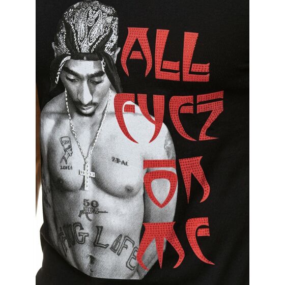 Red Bridge Herren T-Shirt 2Pac All Eyez On Me mit Strasssteinen