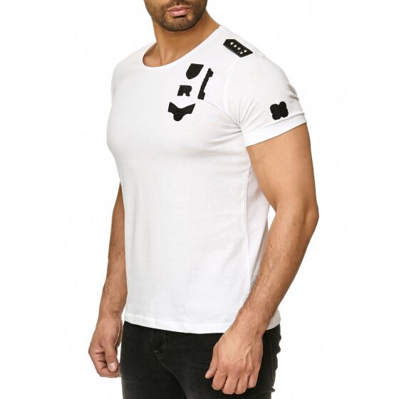 Red Bridge Herren T-Shirt Redbridge Army Schulterpatch mit Nieten