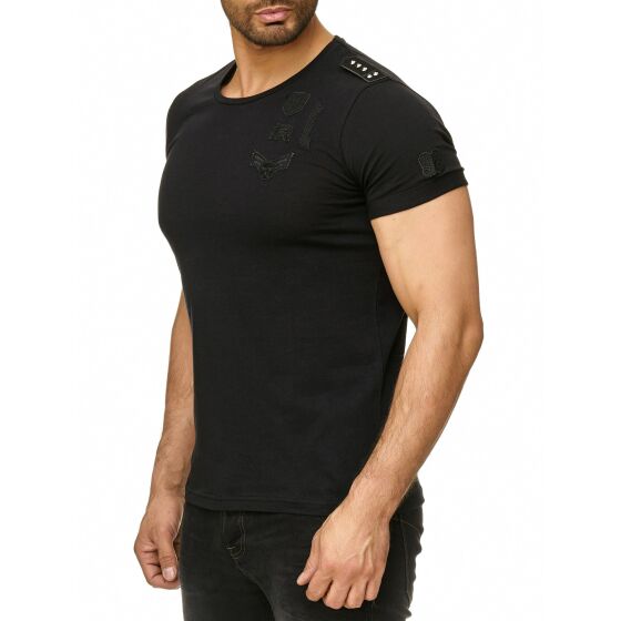 Red Bridge Herren T-Shirt Redbridge Army Schulterpatch mit Nieten