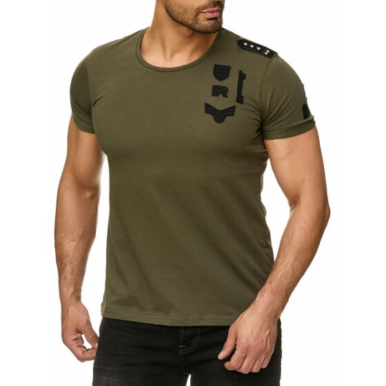 Red Bridge Mens T-Shirt Redbridge Army shoulder patch with rivets