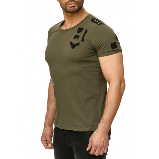 Red Bridge Mens T-Shirt Redbridge Army shoulder patch with rivets
