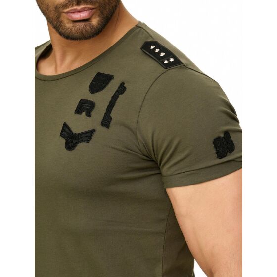 Red Bridge Mens T-Shirt Redbridge Army shoulder patch with rivets