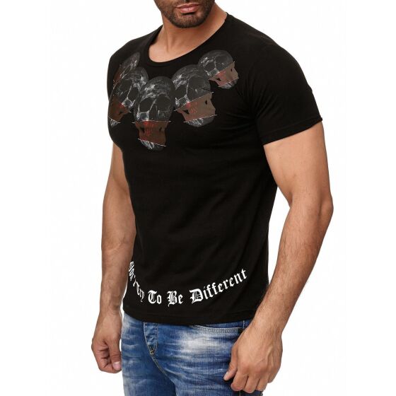 Red Bridge Mens Dont Try To Be Different Skulls T-Shirt