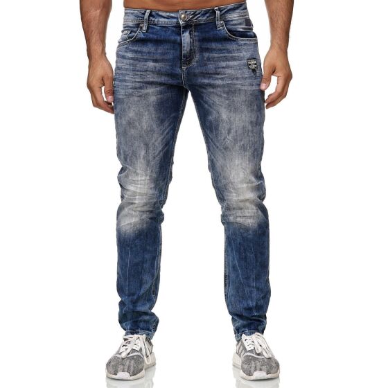 Red Bridge Mens Regular-Fit Patch Jeans