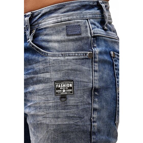 Red Bridge Mens Regular-Fit Patch Jeans