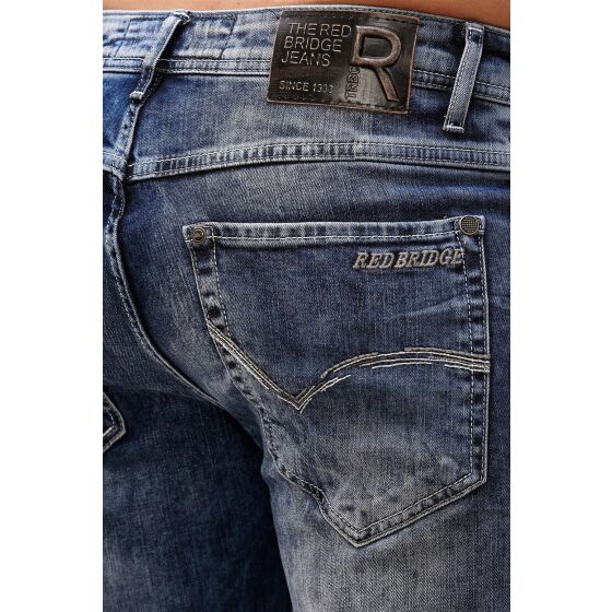 Red Bridge Mens Regular-Fit Patch Jeans