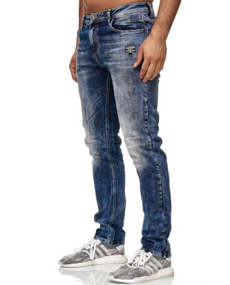 Red Bridge Mens Regular-Fit Patch Jeans