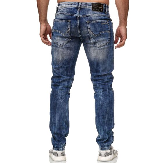 Red Bridge Mens Jeans Regular-Fit Patch Blue W36 L34