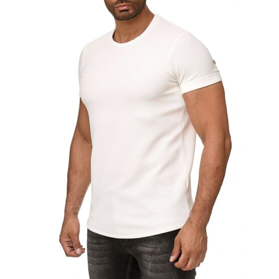 Red Bridge Herren T-Shirt Longshirt mit Struktur Weiß XL