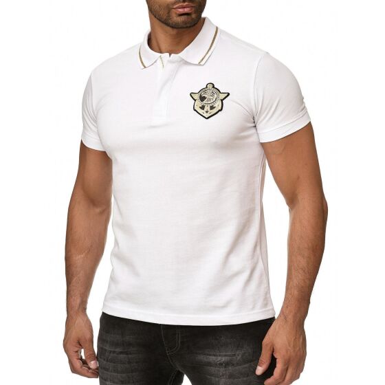 Red Bridge Mens Polo Shirt Eagle Globe and Anchor Zip