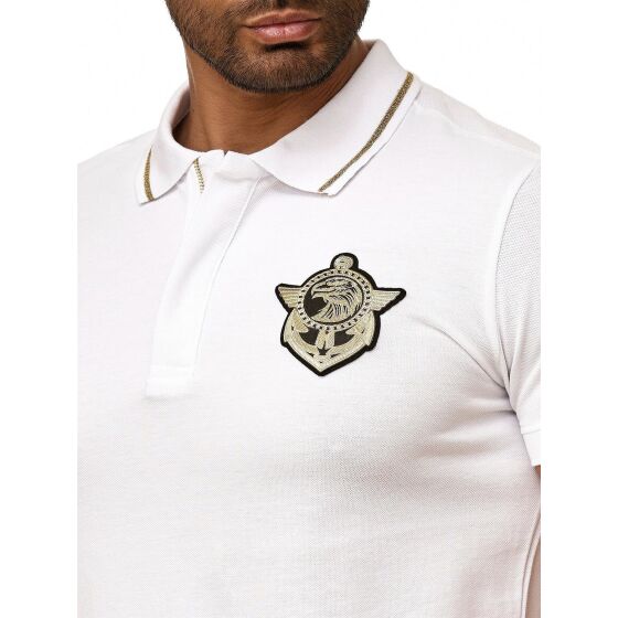 Red Bridge Mens Polo Shirt Eagle Globe and Anchor Zip