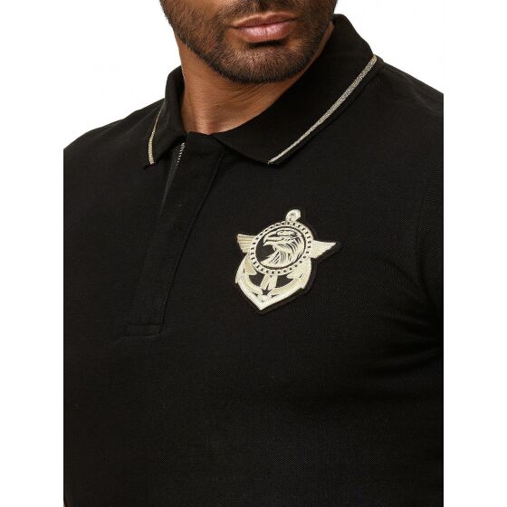 Red Bridge Mens Polo Shirt Eagle Globe and Anchor Zip