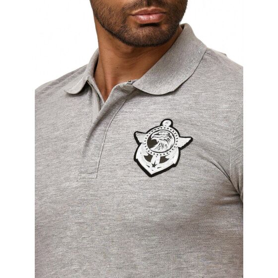 Red Bridge Mens Polo Shirt Eagle Globe and Anchor Zip