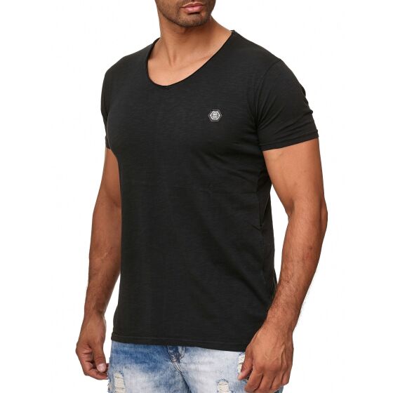 Red Bridge Herren V-Neck T-Shirt Schwarz