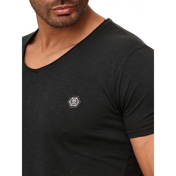 Red Bridge Herren V-Neck T-Shirt Schwarz