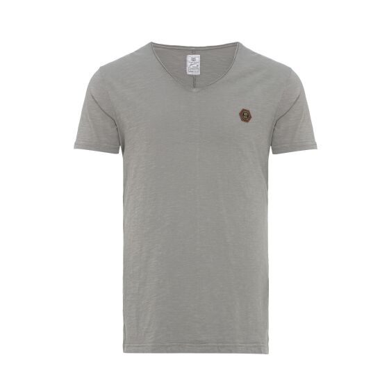 Red Bridge Mens V-Neck T-Shirt Grey