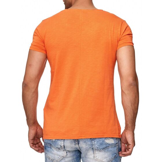Red Bridge Herren V-Neck T-Shirt Orange