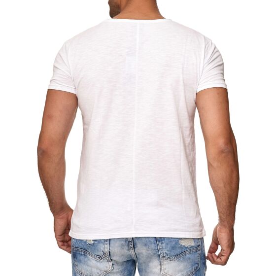 Red Bridge Mens V-Neck T-Shirt White