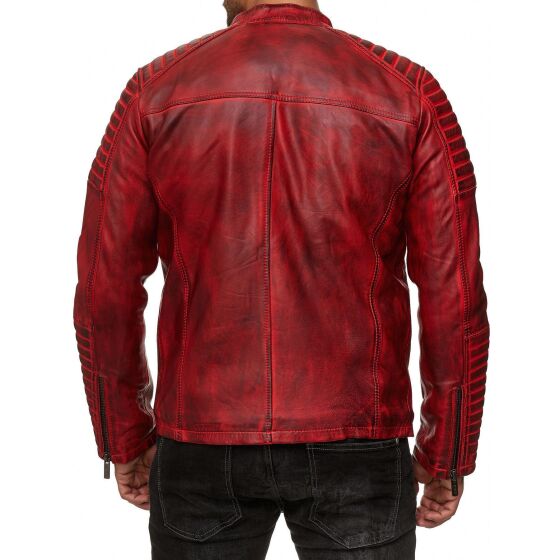 Red Bridge Herren Lederjacke Echtleder Bikerjacke