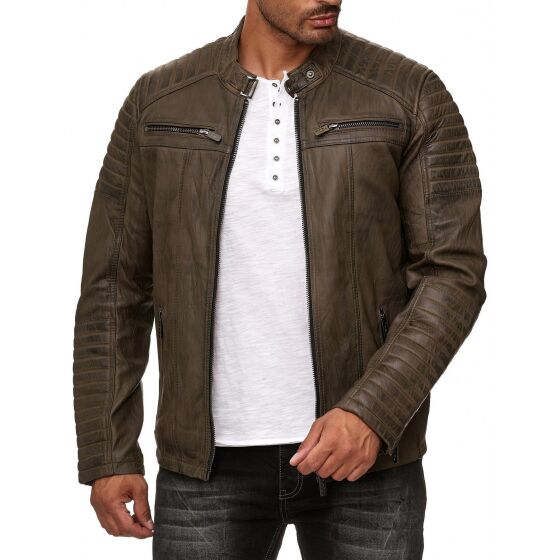 Red Bridge Mens Leather Jacket Real leather biker jacket