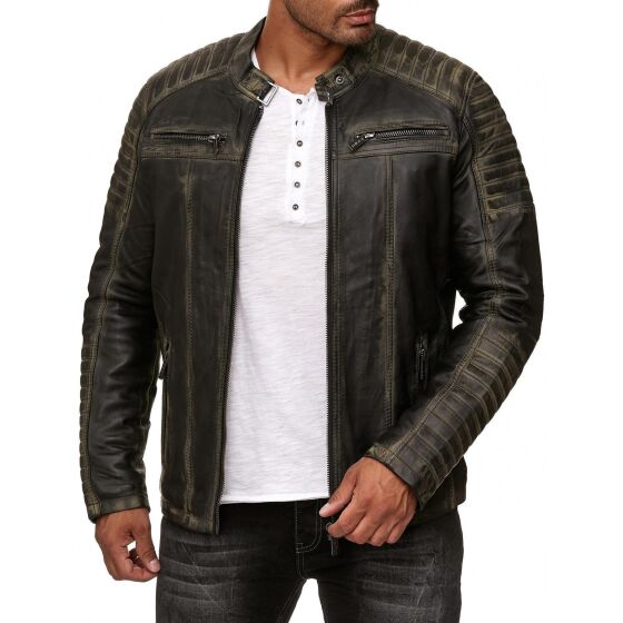 Red Bridge Mens Leather Jacket Real leather biker jacket