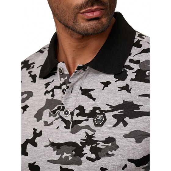 Red Bridge Herren Poloshirt Camouflage T-Shirt Metal Patch