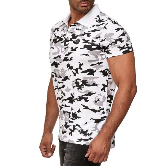 Red Bridge Mens Polo Shirt Camouflage T-Shirt Metal Patch