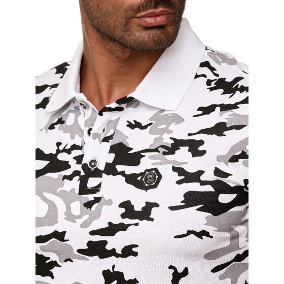 Red Bridge Mens Polo Shirt Camouflage T-Shirt Metal Patch