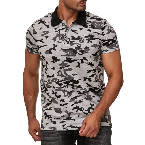 Red Bridge Mens Polo Shirt Camouflage T-Shirt Metal Patch