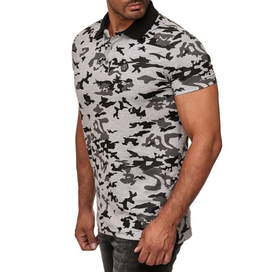 Red Bridge Mens Polo Shirt Camouflage T-Shirt Metal Patch