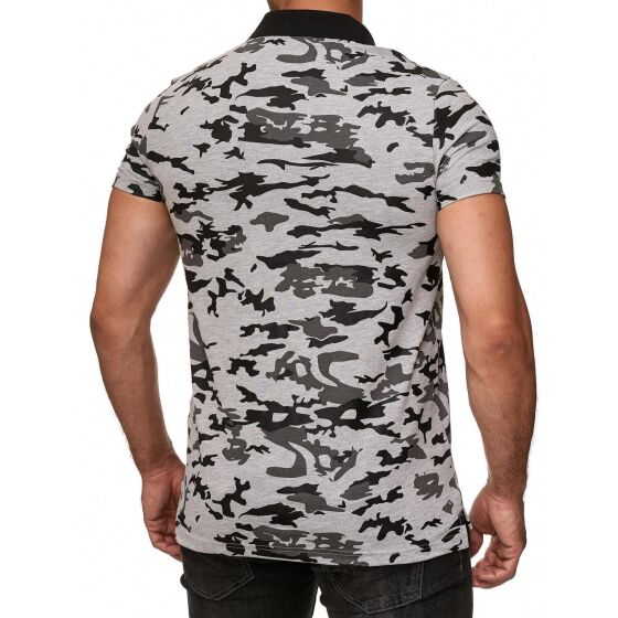 Red Bridge Mens Polo Shirt Camouflage T-Shirt Metal Patch