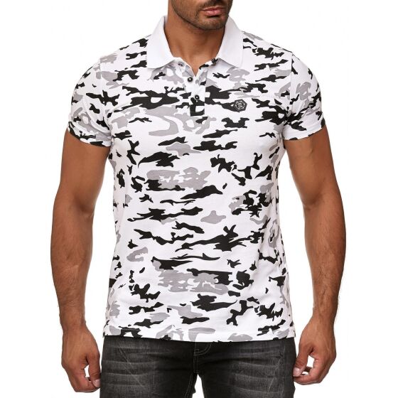 Red Bridge Mens Polo Shirt Camouflage T-Shirt Metal Patch